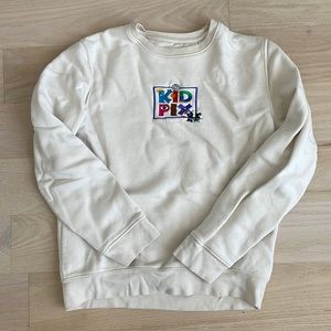 kid pix embroidered cream sweater